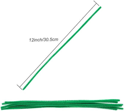 Caydo 200 Pieces Green Pipe Cleaners for Mother's Day Decorations, Craft Chenille Stems for Kids DIY Art Craft Projects (6 mm x 12 inch)