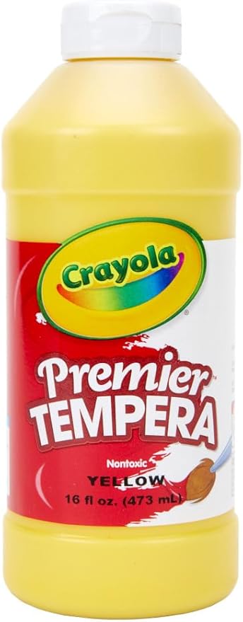 Crayola Premier Tempera Paint For Kids - Yellow (16oz), Kids Classroom Supplies, Great For Arts & Crafts, Non Toxic, Easy Squeeze Bottle