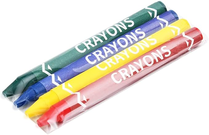 Madisi Crayons Bulk Pack, Regular Size, 4 Colors, 150 Packs, 600 Count