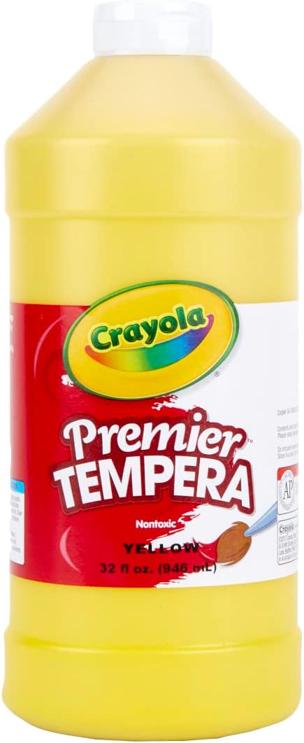 Crayola Tempera Paint, Yellow Kids Paint, 32oz (54-1232-034)