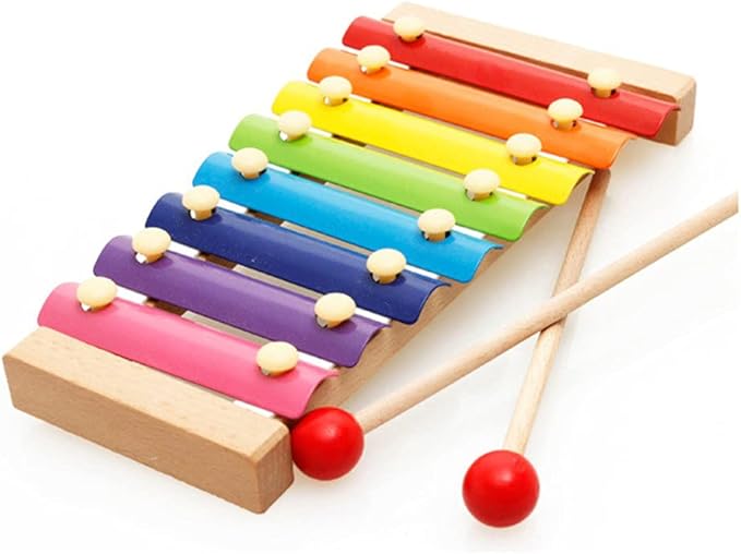 Children’s Xylophone, Best Holiday/Birthday DIY Gift Ideas for Mini Musicians,, Wooden Xylophone Toys with Child Safety mallets, Children’s Educational Musical Toys