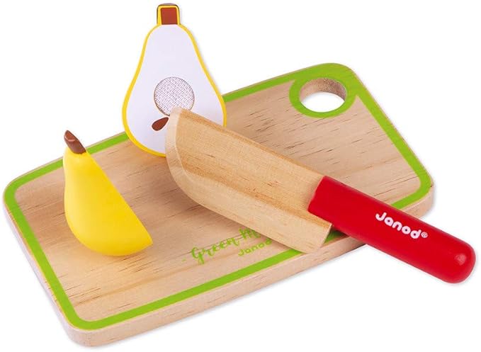Janod Fruits & Vegetable Maxi Set - Wooden Sliceable Play Food - 13 Piece Set - Ages 3+ - J06607