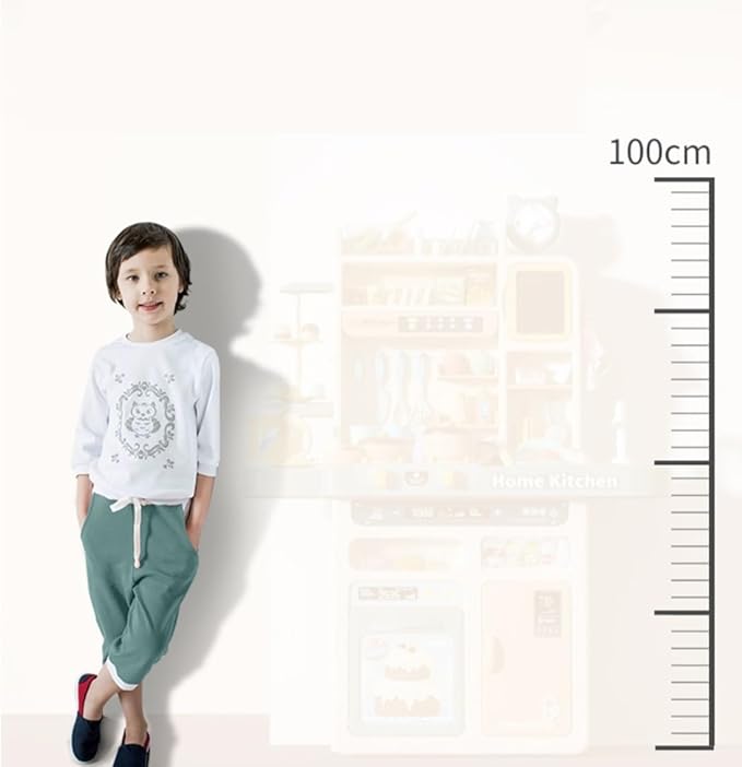 Serena & Jewel Kit - Kitchen Playset Pretend Food - Toy Accessories Set w/Real Sounds & Light, Play Sink, Cooking Stove with Efflunent,88 PCS for Toddlers Kids , Girls & Boys（3-10 Years） (Blue)