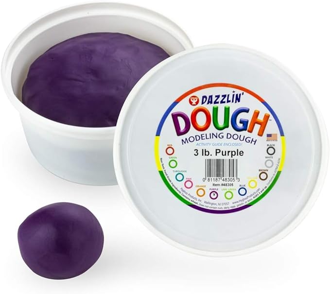 Hygloss Play Modeling Dough - Purple Dough Unscented - Safe & Non-Toxic for Kids Arts & Crafts - Party Favors - Classroom Supplies - 3lb