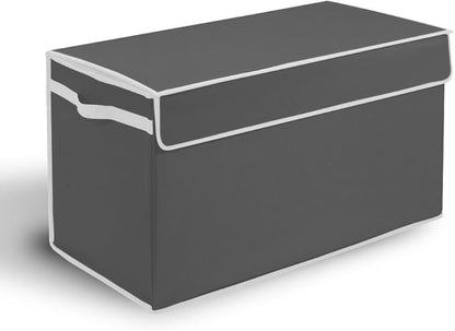 Great Useful Stuff G.U.S. Large Collapsible Toy Box | Toy Organizers, Storage bin, basket with Lid | Sturdy 600D Polyester Toy Chest | Durable, Storage Box for Kids’ Playroom | 30"x16"x16" (Gray)