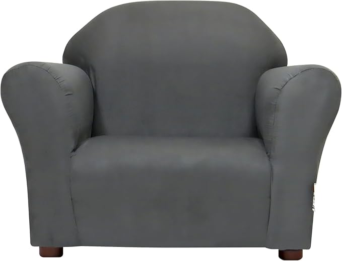 Keet, Roundy Child Size Chair, Microsuede, Comfortable and Durable Kids Chair, Toddler Couch Easy to Coordinate, Toddler Sofa Couch for Girls and Boys, Kids Couch Chair, Ages 2-5 Years, Charcoal
