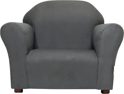 Keet, Roundy Child Size Chair, Microsuede, Comfortable and Durable Kids Chair, Toddler Couch Easy to Coordinate, Toddler Sofa Couch for Girls and Boys, Kids Couch Chair, Ages 2-5 Years, Charcoal