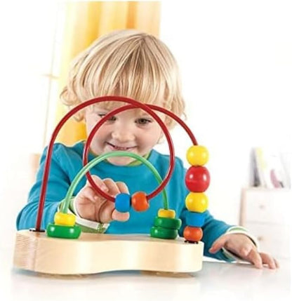 Hape Double Bubble Wooden Bead Maze | Award Winning Educational Wire Roller Coaster Sorting Puzzle Early Development Toy for Babies and Toddlers