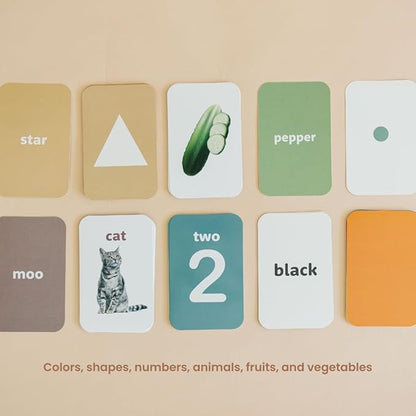 Learn & Drop Toddler Toy, Montessori Learning Games, 50 Preschool Flashcards for Toddlers 1-3, Learning Resources, Toddler Toys 2-3, Sight Word Flash Cards, Kindergarten Classroom Must Haves