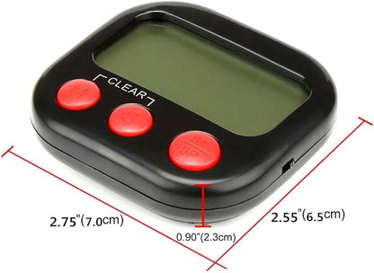 2 Pack Digital Kitchen Timer Big LCD Screen Loud Alarm Strong Magnetic Back and Stand Minute Seconds Count Up Countdown and Simple Operation for Homework Game Exercise Kids Cooking Timers (Black+Red)