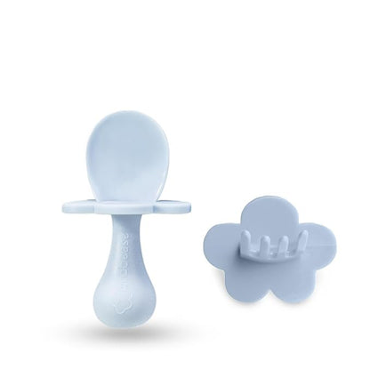 Grabease Baby Feeding Self Feeding Baby Utensils Baby Fork and Spoon, BPA-Free & Phthalate-Free for Baby & Toddler, 1 Set, Blue