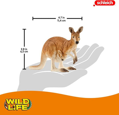 Schleich Wild Life Kangaroo Animal Figurine - Detailed Wild Animal Kangaroo Toy Figure, Durable for Education and Fun Play, Perfect for Boys and Girls, Gift for Kids Ages 3+