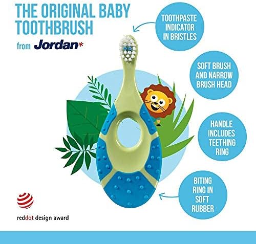 Jordan* ® | Step 1 Baby Toothbrush | 0-2 Years, Soft Bristles, BPA Free | 4 Pack