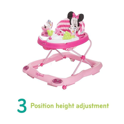 Disney Baby Minnie Mouse Baby Walkers and Activity Center, Pink Glitter Music and Lights Walker
