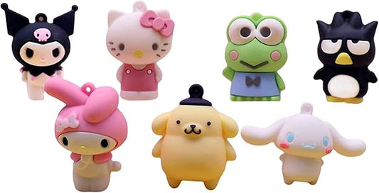 Gonii 7Pcs Cute Anime Cake Topper Set, Kawaii Anime Figure,Anime Theme Party Decoration Supplies,Gift for Anime Fans or Friends