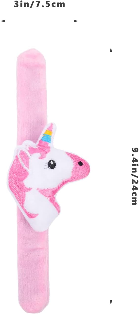 LUOZZY Unicorn Slap Bracelet for Kids Plush Tiger Animal Slap Bracelets for Kids Colorful Animal Slap Bands for Kids (Unicorn)