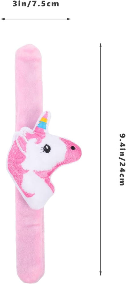 LUOZZY Unicorn Slap Bracelet for Kids Plush Tiger Animal Slap Bracelets for Kids Colorful Animal Slap Bands for Kids (Unicorn)