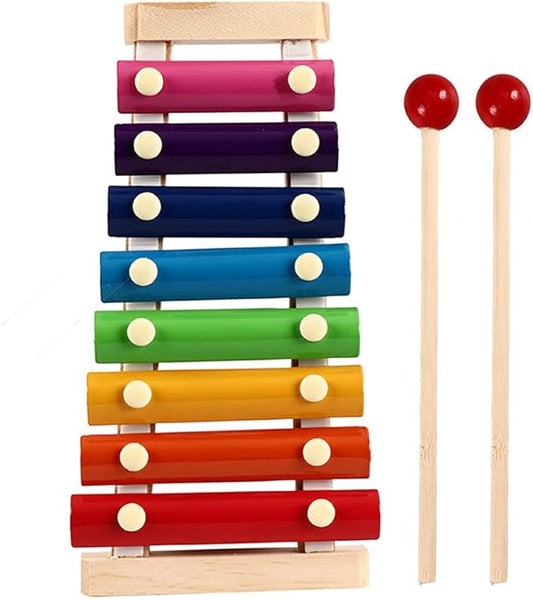 Children’s Xylophone, Best Holiday/Birthday DIY Gift Ideas for Mini Musicians,, Wooden Xylophone Toys with Child Safety mallets, Children’s Educational Musical Toys