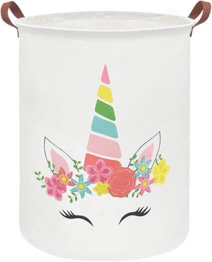 Essme Kids Laundry Basket,Unicorn Hamper Collapsible Waterproof Storage Bin for Girls,Gift Baskets(Cute Unicorn)
