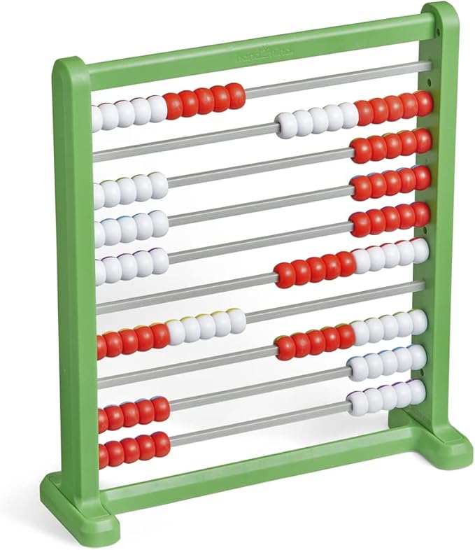 hand2mind Double Sided Plastic 100 Bead Abacus, Abacus for Kids Math, Math Manipulatives Kindergarten, Counting Rack for Kids, Counters for Kids Math, Educational Toys for Elementary Kids (Set of 1)