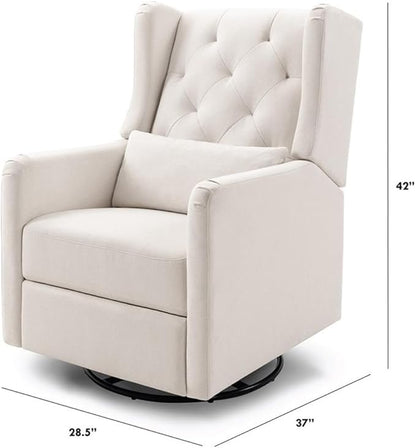 DaVinci Everly Recliner and Swivel Glider in Performance Cream Eco-Weave, GREENGUARD Gold Certified