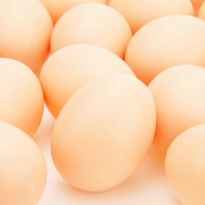 PowerTRC 30 Pcs Plastic Eggs Toys, Toy Food DIY Easter Eggs, Real-Life Size Faux Pretend Play Food Play Kitchen Accessories, Realistic Chicken Eggs