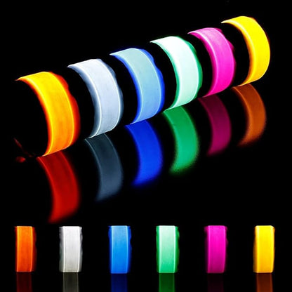Amarlozn LED Light up Slap Wristband, Flashing Bracelets for Kids, Glow in The Dark Armband for Adults, Night Safety Toys for Walking Running Camping, Christmas New Year Party Supplies Gift 6 Pack