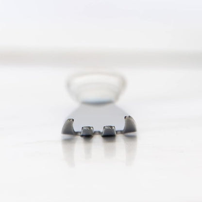 Bumkins Toddler Utensils, Kids Size Fork and Spoon Set, Silicone and Stainless-Steel Training Silverware, Angled Forks / Sporks for Self-Feeding, Children Hold Learning to Eat, 18 Months Up, Marble