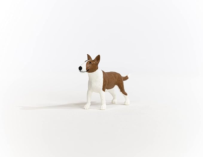 Schleich Farm World, Cute and Realistic Dog Toy Animals for Boys and Girls, Bull Terrier Dog Figurine, Ages 3+