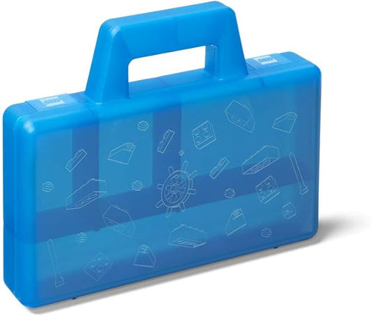 ROOM Copenhagen, Lego Sorting Box to-Go - Travel Case with Organizing Dividers - Blue