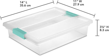 Sterilite 18-Pack Clip Box, Clear Storage for Crafts, Supplies and Office Items, Large