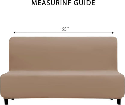 PureFit 100% Dual Waterproof Couch Cover Slipcovers for Couches and Sofas - Stretch Non Slip Fleece Sofa Covers Washable, Leakproof Furniture Protector for Kids, Pets, Dog (Futon, Camel)