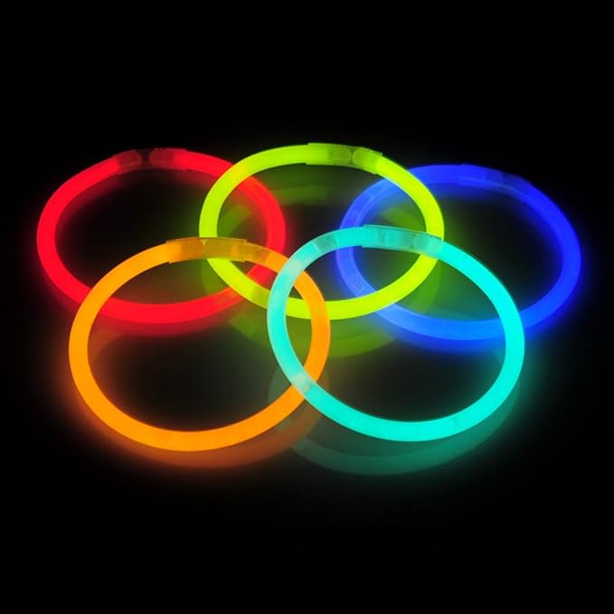 JOYIN 200 Pcs 8" Glowsticks, Bracelets Necklaces, Glow in the Dark Party Favors, Easter, Christmas, Halloween Supplies Pack, Football Party Supplies