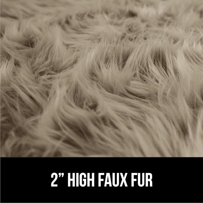 Gorilla Grip Fluffy Faux Fur Rug, 6x9, Machine Washable Soft Furry Area Rugs, Rubber Backing, Plush Floor Carpets for Baby Nursery, Bedroom, Living Room Shag Carpet, Luxury Home Decor, Beige