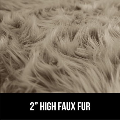 Gorilla Grip Fluffy Faux Fur Rug, 6x9, Machine Washable Soft Furry Area Rugs, Rubber Backing, Plush Floor Carpets for Baby Nursery, Bedroom, Living Room Shag Carpet, Luxury Home Decor, Beige