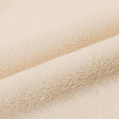 RBSC Home Waterproof Faux Fur Recliner Covers - Ivory Antislip Recliner Chair Slipcover Faux Rabbit Plush Furniture Protector with Elastic Straps for Kids, Dogs, Pets