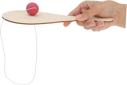 24 Pcs White Billet Wooden Racket Wood Paddle Ball Toy DIY Graffiti Paddle Ball Kid Paddle Ball Toy Wooden Paddle Ball Graffiti Wood Paddle Ball DIY Wood Paddle Ball