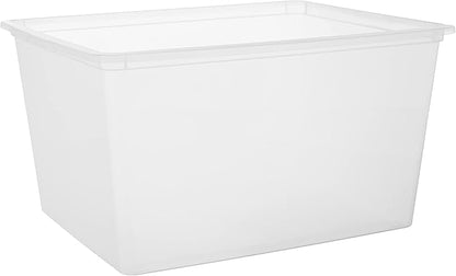 IRIS USA 4-Pack Storage Bins with Lids, 25 Quart, Clear Stackable Containers Box Organize Shoes Closet Shelves Clothes Blankets Towels - BPA-Free Plastic