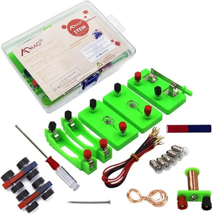 Electricity and Magnetism Experiment Kit for Kids Students,School Physics Labs Basic Circuit Electricity Learning Starter Kit,DIY STEM Electromagnetism Kit Educational Toys for Child