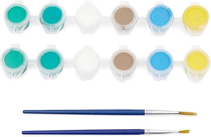 Bright Creations Turtle Rock Painting Kit with 12 Paint Pods, 2 Paint Brushes, and 2 Turtles (2 Sets, 16 Pieces)