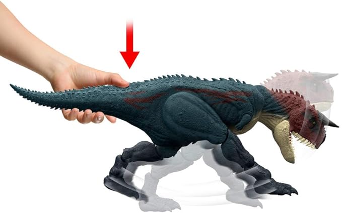 Mattel Jurassic World Dinosaur Action Figure, Running & Biting Carnotaurus with Roar Sounds, Charge N Chomp, Digital Play