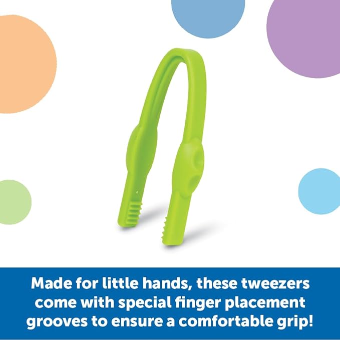 Learning Resources Easy-Grip Tweezers - Sensory Bin Tools, Tongs for Kids, Fine Motor Skills, Montessori Grabber Tool, Toddler Activities, School and Teacher Supplies, Daycare Essentials