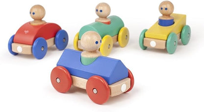 3 Piece Tegu Magnetic Racer Building Block Set, Blue Big Top