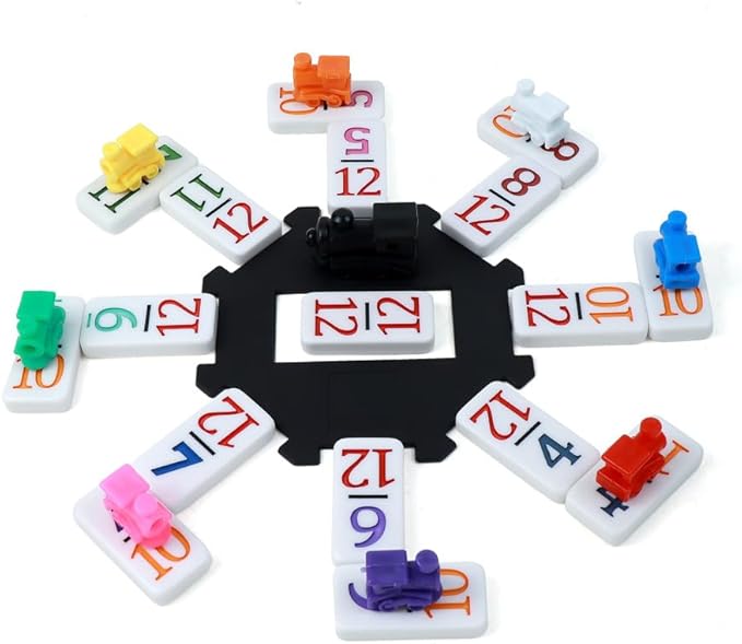 KAILE Mexican Train Dominoes Set with Numbers, Colorful Double 12 Numeral Mexican Train Dominoes Set with Durable Travel Case - Vibrant Fun for Family Game Night, Parties, and Gatherings