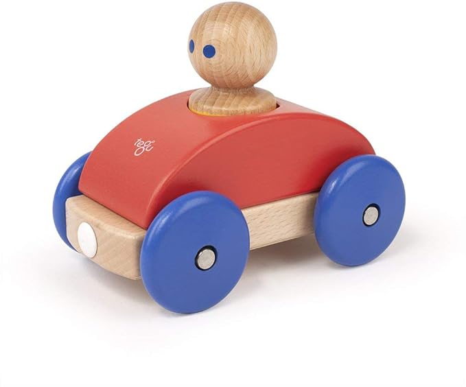 3 Piece Tegu Magnetic Racer Building Block Set, Poppy Big Top