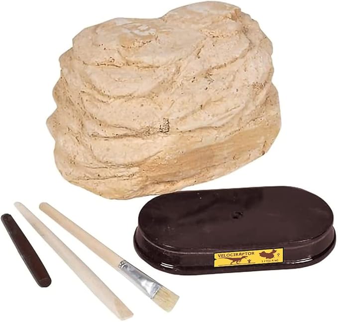 ArtCreativity Dinosaur Excavation Kit for Kids, Velociraptor Skull Excavating Set with Fossil Digging Tools and Stand, Fun Science Activity Toy, Educational Dinosaur Gift for Boys and Girls