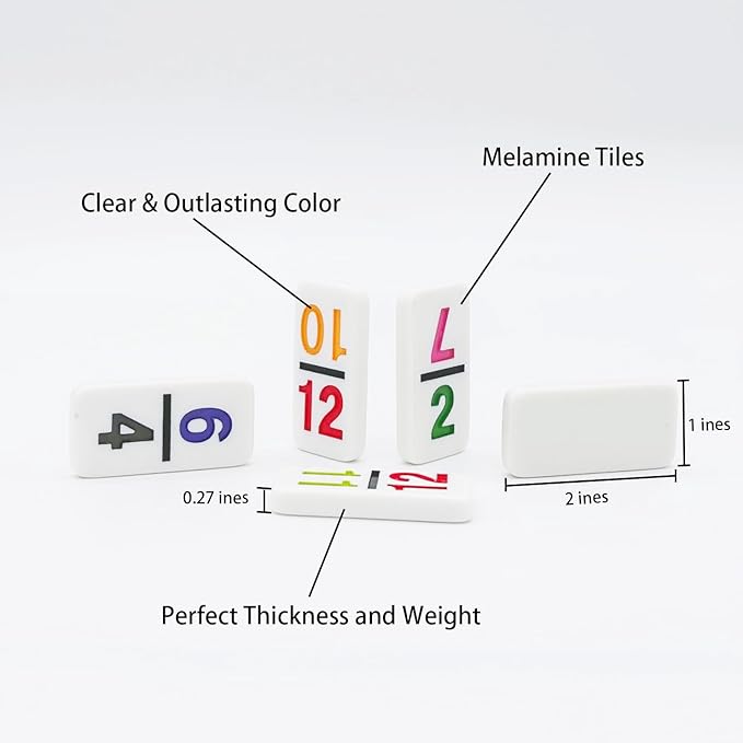 Mexican Train Dominoes with Numbers, Color Double 12 Numerical Domine Set for Adults and Family, Classic 91 Tiles Board Grame with Aluminym Case