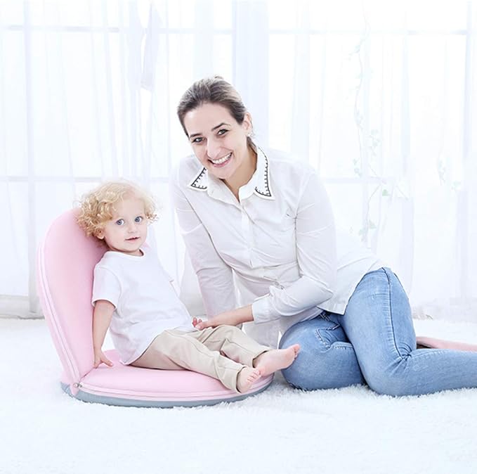 Floor Chair Floor Cushion Folding Padded Gaming Chair Adjustable 5-Position Floor Seat with Back Support for Kids Adult Great for Gaming Reading Meditating