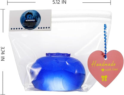 Handmade Silicon Taba Clear Blueberry Squishy,Safe & Non-toxic Sticky Big Jumbo Mochi Squishy Toy for Kids & Adults, Cute Stress-Relief Fidget Squeeze Toys for Relaxation & Sensory Play
