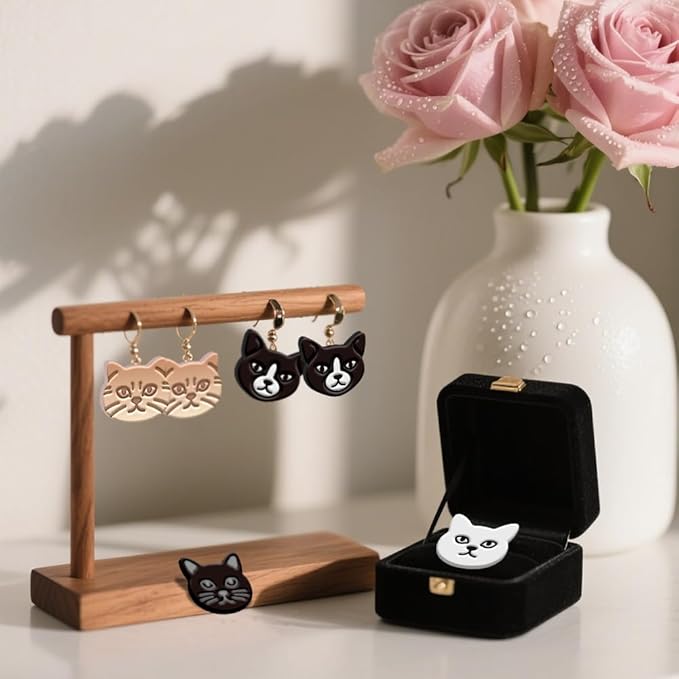 ORIGACH 20 Pcs Small Stud Cute Cat Polymer Clay Cutters Set Earring Clay Cutter DIY Craft Supplies for Earring and Jewelry Making